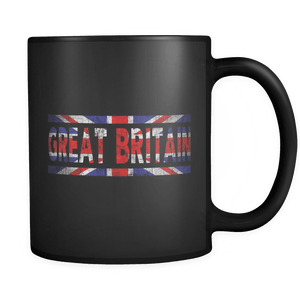 RobustCreative-Retro Vintage Flag British Great Britain 11oz Black Coffee Mug ~ Both Sides Printed