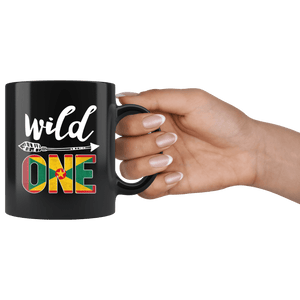 RobustCreative-Grenada Wild One Birthday Outfit 1 Grenadian Flag Black 11oz Mug Gift Idea