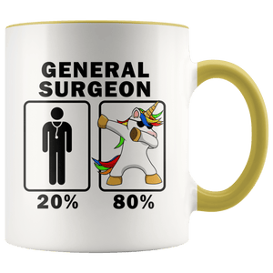 RobustCreative-General Surgeon Dabbing Unicorn 80 20 Principle Graduation Gift Mens - 11oz Accent Mug Medical Personnel Gift Idea