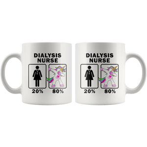 RobustCreative-Dialysis Nurse Dabbing Unicorn 20 80 Principle Superhero Girl Womens - 11oz White Mug Medical Personnel Gift Idea
