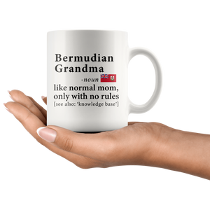 RobustCreative-Bermudian Grandma Definition Bermuda Flag Grandmother - 11oz White Mug family reunion gifts Gift Idea