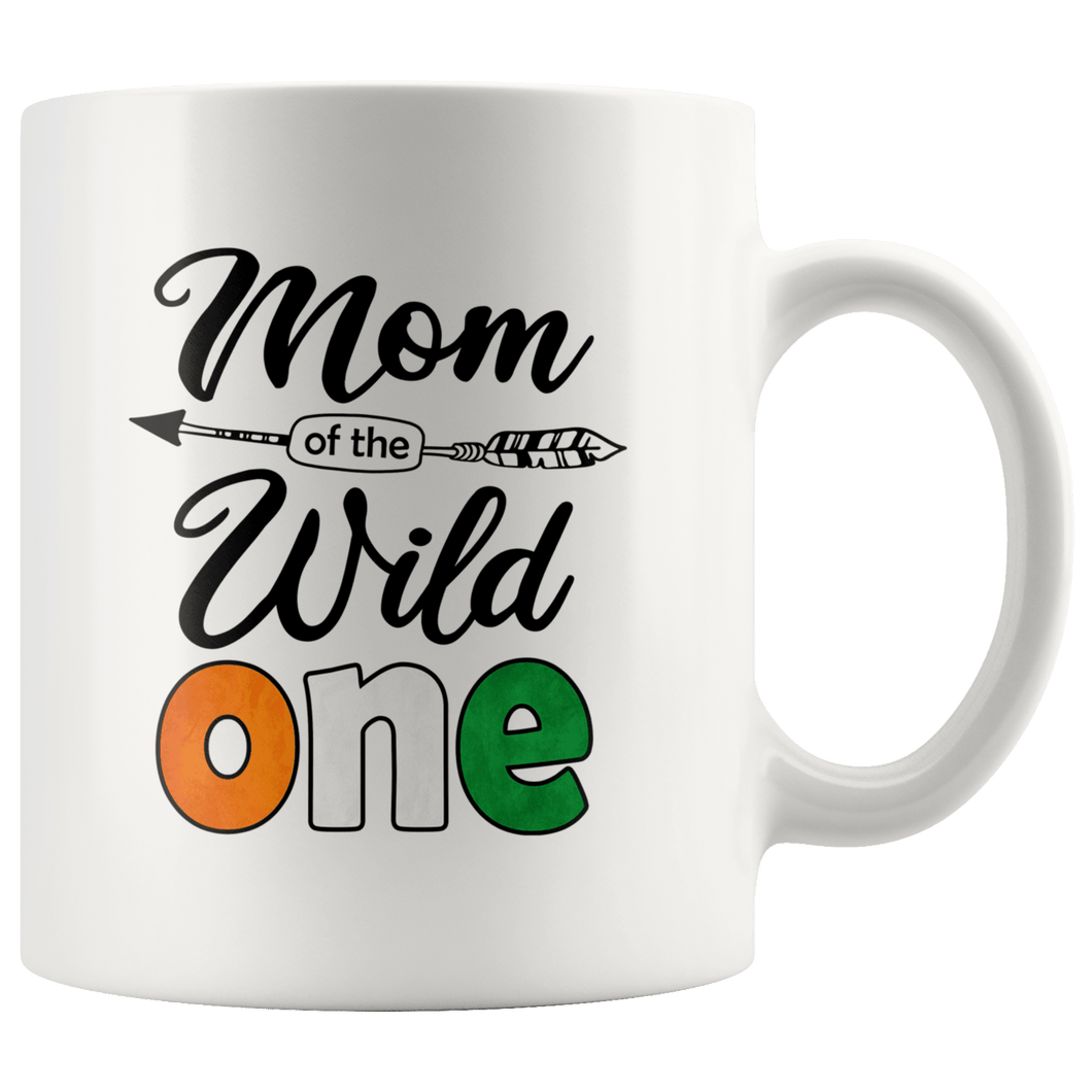 RobustCreative-Ivorian Mom of the Wild One Birthday Ivory Coast Flag White 11oz Mug Gift Idea