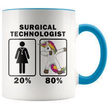 Load image into Gallery viewer, RobustCreative-Surgical Technologist Dabbing Unicorn 80 20 Principle Superhero Girl Womens - 11oz Accent Mug Medical Personnel Gift Idea
