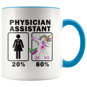 RobustCreative-Physician Assistant Dabbing Unicorn 20 80 Principle Superhero Girl Womens - 11oz Accent Mug Medical Personnel Gift Idea