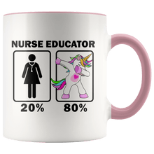 Load image into Gallery viewer, RobustCreative-Nurse Educator Dabbing Unicorn 20 80 Principle Superhero Girl Womens - 11oz Accent Mug Medical Personnel Gift Idea
