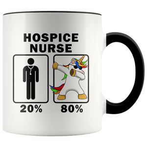 RobustCreative-Hospice Nurse Dabbing Unicorn 80 20 Principle Graduation Gift Mens - 11oz Accent Mug Medical Personnel Gift Idea