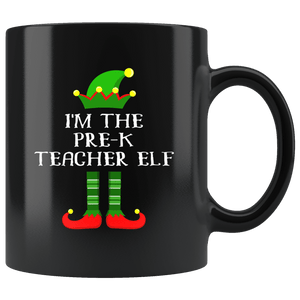 RobustCreative-Im The Pre-K Teacher Elf Christmas Teaching's - 11oz Black Mug I Just Really Like to Teach Cute Tiny Humans Gift Idea