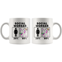 Load image into Gallery viewer, RobustCreative-Social Worker Dabbing Unicorn 20 80 Principle Superhero Girl Womens - 11oz White Mug Medical Personnel Gift Idea
