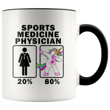 Load image into Gallery viewer, RobustCreative-Sports Medicine Physician Dabbing Unicorn 20 80 Principle Superhero Girl Womens - 11oz Accent Mug Medical Personnel Gift Idea
