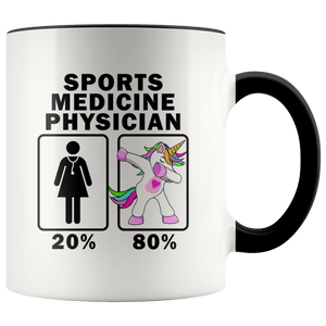 RobustCreative-Sports Medicine Physician Dabbing Unicorn 20 80 Principle Superhero Girl Womens - 11oz Accent Mug Medical Personnel Gift Idea