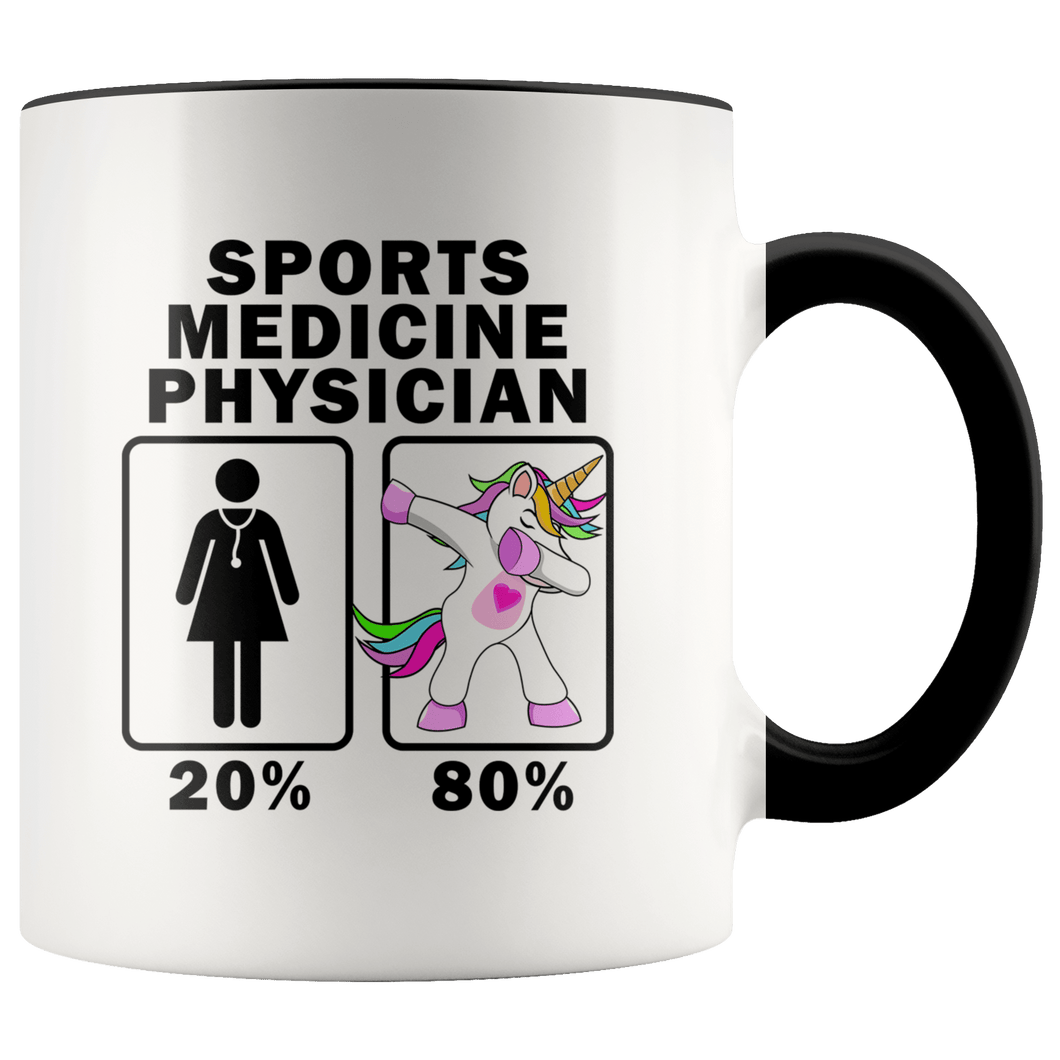 RobustCreative-Sports Medicine Physician Dabbing Unicorn 20 80 Principle Superhero Girl Womens - 11oz Accent Mug Medical Personnel Gift Idea