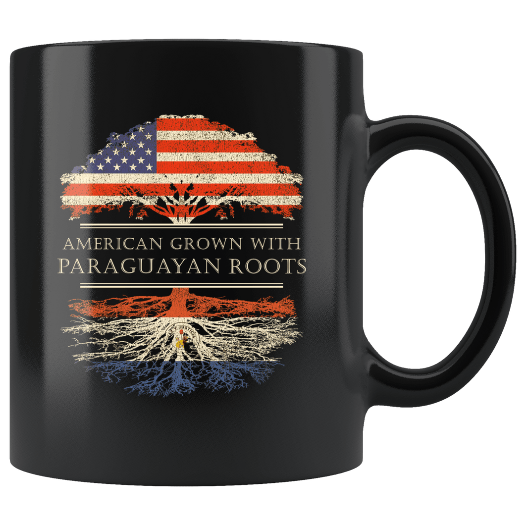 RobustCreative-Paraguayan Roots American Grown Fathers Day Gift - Paraguayan Pride 11oz Funny Black Coffee Mug - Real Paraguay Hero Flag Papa National Heritage - Friends Gift - Both Sides Printed