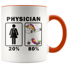 Load image into Gallery viewer, RobustCreative-Physician Dabbing Unicorn 80 20 Principle Superhero Girl Womens - 11oz Accent Mug Medical Personnel Gift Idea
