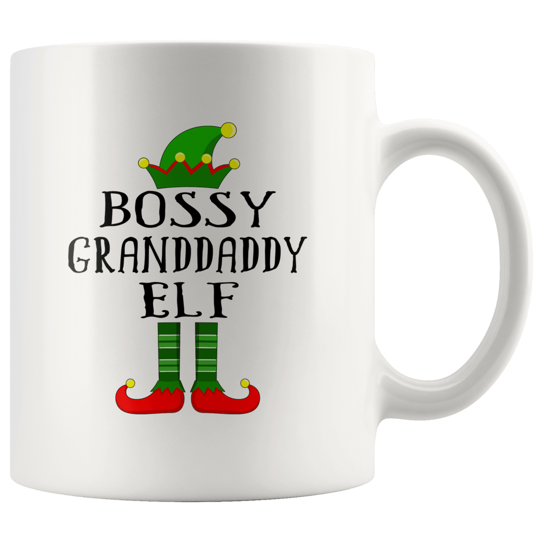 RobustCreative-Im The Bossy Granddaddy Elf Family Matching Outfits PJ - 11oz White Mug Christmas group green pjs costume Gift Idea