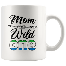 Load image into Gallery viewer, RobustCreative-Sierra Leonean Mom of the Wild One Birthday Sierra Leone Flag White 11oz Mug Gift Idea
