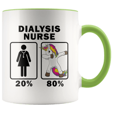 Load image into Gallery viewer, RobustCreative-Dialysis Nurse Dabbing Unicorn 80 20 Principle Superhero Girl Womens - 11oz Accent Mug Medical Personnel Gift Idea
