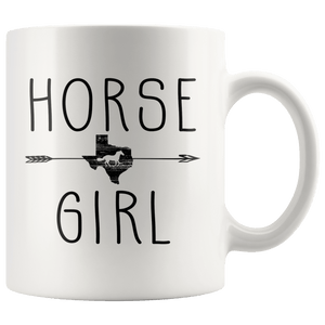 RobustCreative-Texas Horse Girl Gifts Texan Shape Country for women - 11oz White Mug Riding Lover Gift Idea