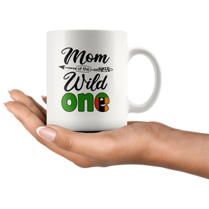 RobustCreative-Zambian Mom of the Wild One Birthday Zambia Flag White 11oz Mug Gift Idea