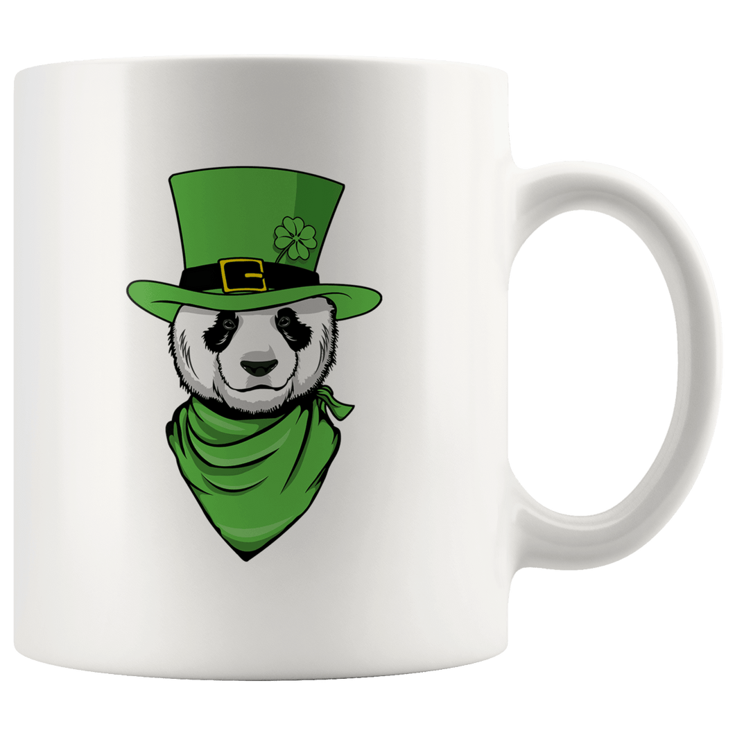RobustCreative-Leprechaun Panda  Irish Bandana Cute & Funny Outfit White 11oz Mug Gift Idea
