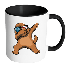 Load image into Gallery viewer, RobustCreative-Dabbing Goldendoodle Dog America Flag - Patriotic Merica Murica Pride - 4th of July USA Independence Day - 11oz Black &amp; White Funny Coffee Mug Women Men Friends Gift ~ Both Sides Printed
