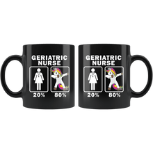 Load image into Gallery viewer, RobustCreative-Geriatric Nurse Dabbing Unicorn 80 20 Principle Superhero Girl Womens - 11oz Black Mug Medical Personnel Gift Idea
