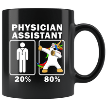 Load image into Gallery viewer, RobustCreative-Physician Assistant Dabbing Unicorn 80 20 Principle Graduation Gift Mens - 11oz Black Mug Medical Personnel Gift Idea
