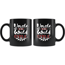 Load image into Gallery viewer, RobustCreative-Uncle of the Wild One Lumberjack Woodworker Sawdust Glitter - 11oz Black Mug Sawdust Glitter is mans glitter Gift Idea
