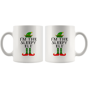 RobustCreative-Im The Sleepy Elf Matching Family Christmas - 11oz White Mug Christmas group green pjs costume Gift Idea