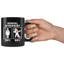 Load image into Gallery viewer, RobustCreative-Dental Hygienist Dabbing Unicorn 80 20 Principle Superhero Girl Womens - 11oz Black Mug Medical Personnel Gift Idea
