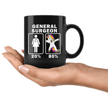 Load image into Gallery viewer, RobustCreative-General Surgeon Dabbing Unicorn 80 20 Principle Superhero Girl Womens - 11oz Black Mug Medical Personnel Gift Idea
