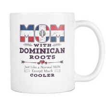 Load image into Gallery viewer, RobustCreative-Best Mom Ever with Dominican Roots - Dominican Republic Flag 11oz Funny White Coffee Mug - Mothers Day Independence Day - Women Men Friends Gift - Both Sides Printed (Distressed)
