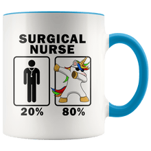 Load image into Gallery viewer, RobustCreative-Surgical Nurse Dabbing Unicorn 80 20 Principle Graduation Gift Mens - 11oz Accent Mug Medical Personnel Gift Idea
