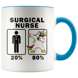 RobustCreative-Surgical Nurse Dabbing Unicorn 80 20 Principle Graduation Gift Mens - 11oz Accent Mug Medical Personnel Gift Idea