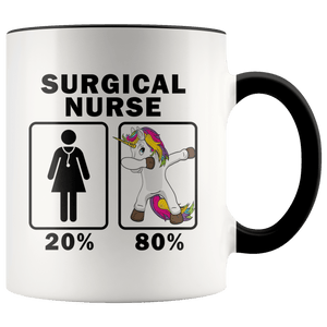 RobustCreative-Surgical Nurse Dabbing Unicorn 80 20 Principle Superhero Girl Womens - 11oz Accent Mug Medical Personnel Gift Idea