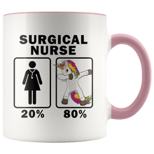 Load image into Gallery viewer, RobustCreative-Surgical Nurse Dabbing Unicorn 80 20 Principle Superhero Girl Womens - 11oz Accent Mug Medical Personnel Gift Idea
