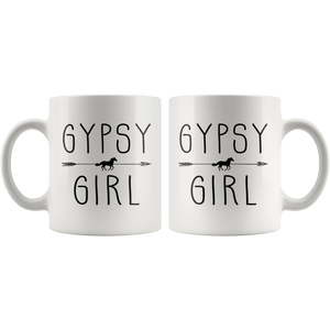 RobustCreative-Gypsy Horse Girl Gifts Horses Lover Riding Racing - 11oz White Mug Racing Lover Gift Idea