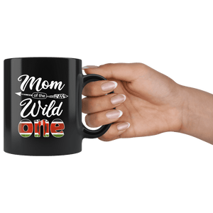 RobustCreative-Kenyan Mom of the Wild One Birthday Kenya Flag Black 11oz Mug Gift Idea