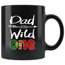 Load image into Gallery viewer, RobustCreative-Portuguese Dad of the Wild One Birthday Portugal Flag Black 11oz Mug Gift Idea
