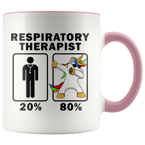 RobustCreative-Respiratory Therapist Dabbing Unicorn 80 20 Principle Graduation Gift Mens - 11oz Accent Mug Medical Personnel Gift Idea