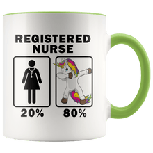 Load image into Gallery viewer, RobustCreative-Registered Nurse Dabbing Unicorn 80 20 Principle Superhero Girl Womens - 11oz Accent Mug Medical Personnel Gift Idea
