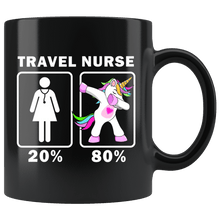 Load image into Gallery viewer, RobustCreative-Travel Nurse Dabbing Unicorn 20 80 Principle Superhero Girl Womens - 11oz Black Mug Medical Personnel Gift Idea
