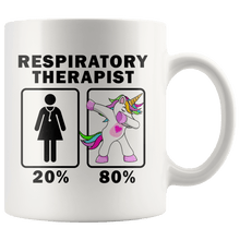 Load image into Gallery viewer, RobustCreative-Respiratory Therapist Dabbing Unicorn 20 80 Principle Superhero Girl Womens - 11oz White Mug Medical Personnel Gift Idea
