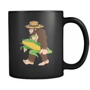RobustCreative-Southern Bigfoot Sasquatch Corn - Believe 11oz Funny Black Coffee Mug - Big Foot Believer UFO Alien No Yeti - Women Men Friends Gift - Both Sides Printed (Distressed)