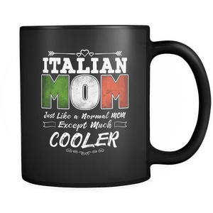 RobustCreative-Best Mom Ever is from Italy - Italian Flag 11oz Funny Black Coffee Mug - Mothers Day Independence Day - Women Men Friends Gift - Both Sides Printed (Distressed)
