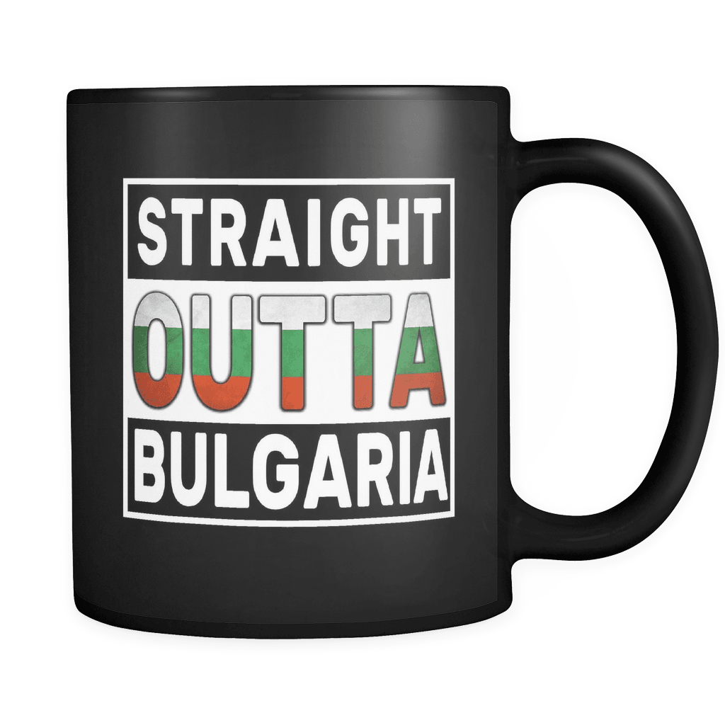 RobustCreative-Straight Outta Bulgaria - Bulgarian Flag 11oz Funny Black Coffee Mug - Independence Day Family Heritage - Women Men Friends Gift - Both Sides Printed (Distressed)