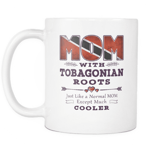 RobustCreative-Best Mom Ever with Tobagonian Roots - Tobago Flag 11oz Funny White Coffee Mug - Mothers Day Independence Day - Women Men Friends Gift - Both Sides Printed (Distressed)