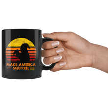 Load image into Gallery viewer, RobustCreative-Make America Squirrel Again Retro Sunset Silhouette Vintage Safari Black 11oz Mug Gift Idea

