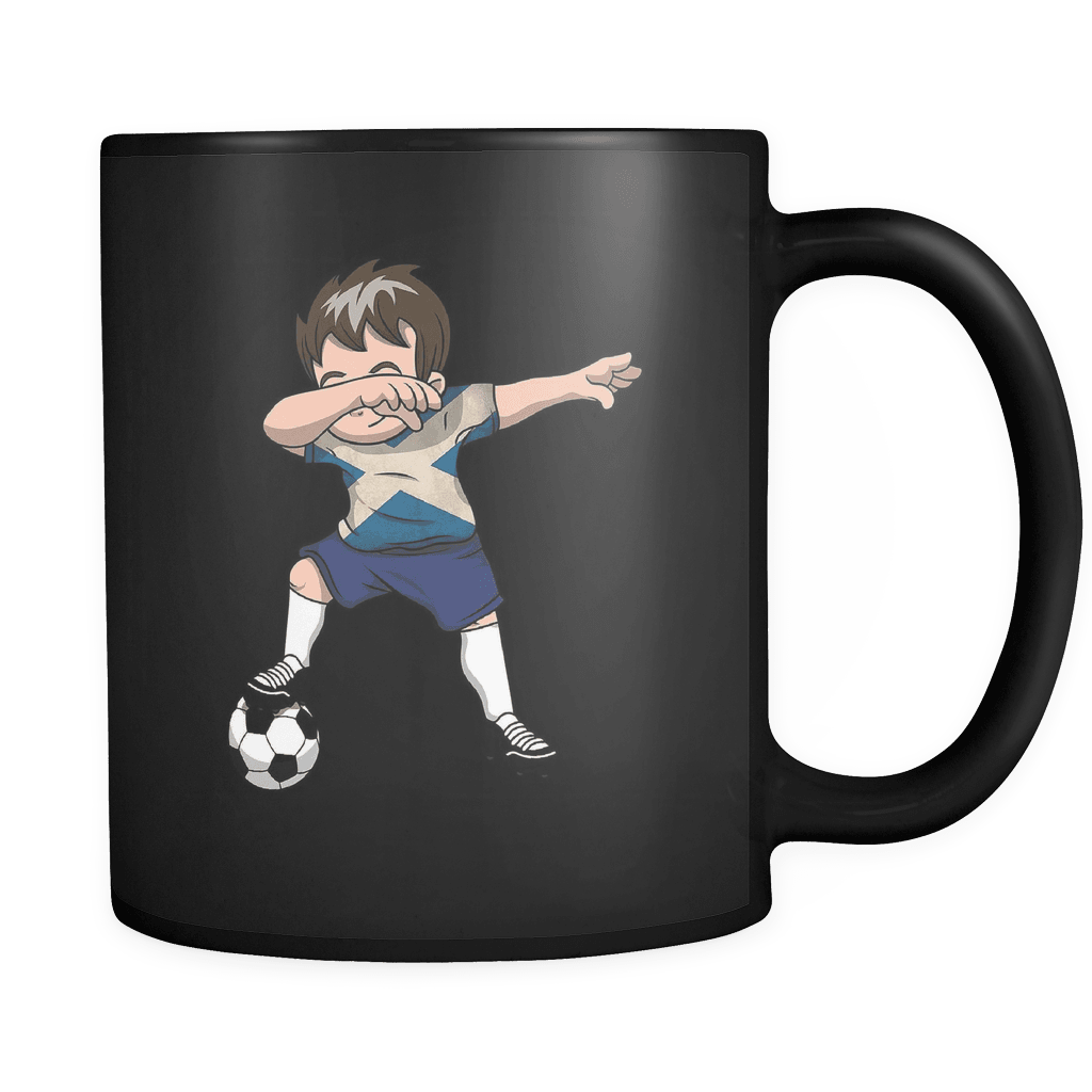 RobustCreative-Dabbing Soccer Boys Scotland Scottish Edinburgh Gift National Soccer Tournament Game 11oz Black Coffee Mug ~ Both Sides Printed