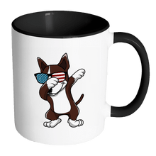 Load image into Gallery viewer, RobustCreative-Dabbing Bull Terrier Dog America Flag - Patriotic Merica Murica Pride - 4th of July USA Independence Day - 11oz Black &amp; White Funny Coffee Mug Women Men Friends Gift ~ Both Sides Printed
