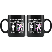 Load image into Gallery viewer, RobustCreative-Psychiatric Aide Dabbing Unicorn 20 80 Principle Superhero Girl Womens - 11oz Black Mug Medical Personnel Gift Idea
